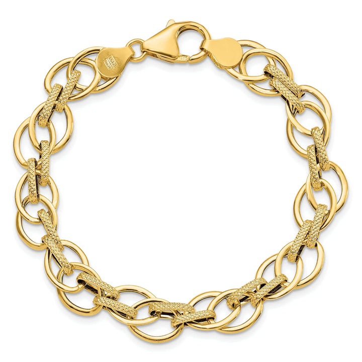 Lovely Rita's Bracelets 14k Yellow Gold Textured Fancy Link Bracelet