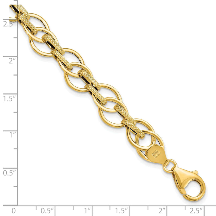 Lovely Rita's Bracelets 14k Yellow Gold Textured Fancy Link Bracelet