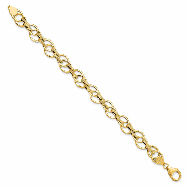 Lovely Rita's Bracelets 14k Yellow Gold Textured Fancy Link Bracelet