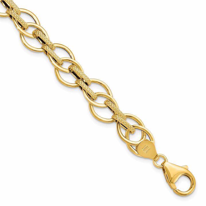 Lovely Rita's Bracelets 14k Yellow Gold Textured Fancy Link Bracelet