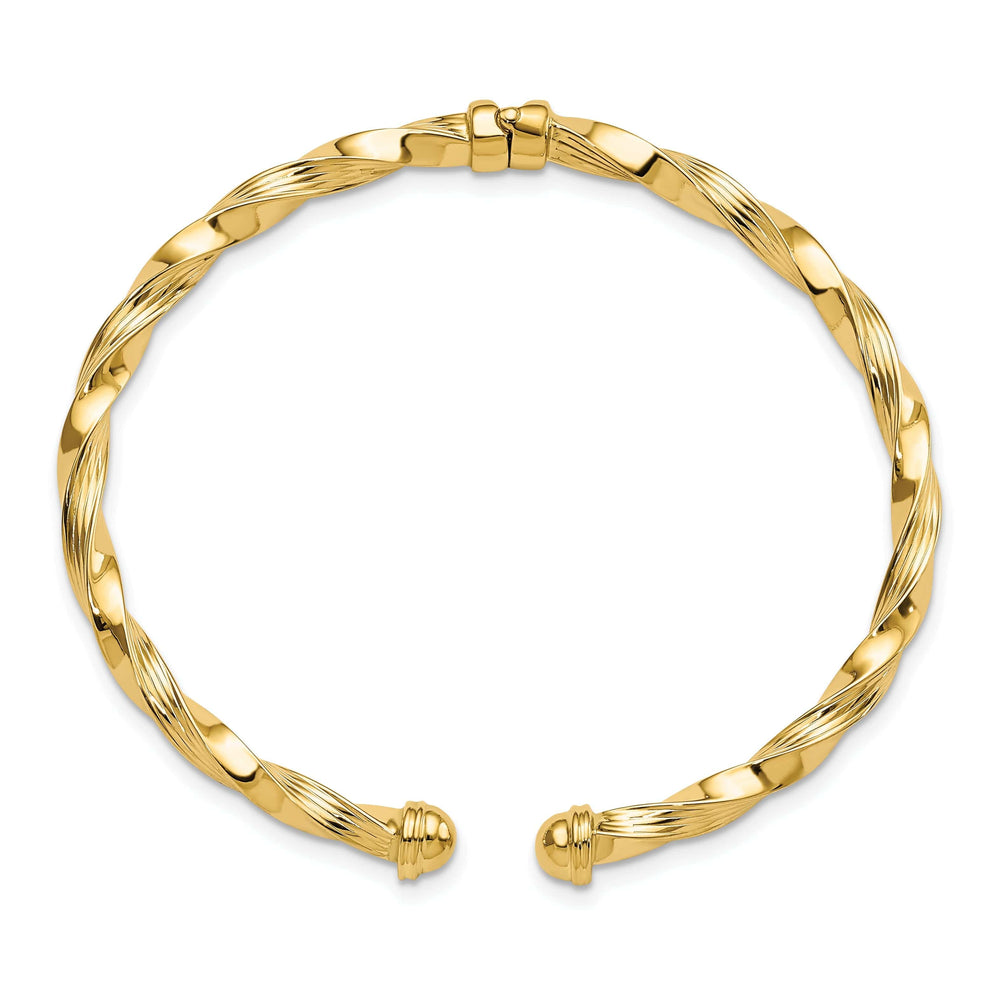 Lovely Rita's Bracelets 14k Yellow Gold Textured Hinge Cuff Bangle