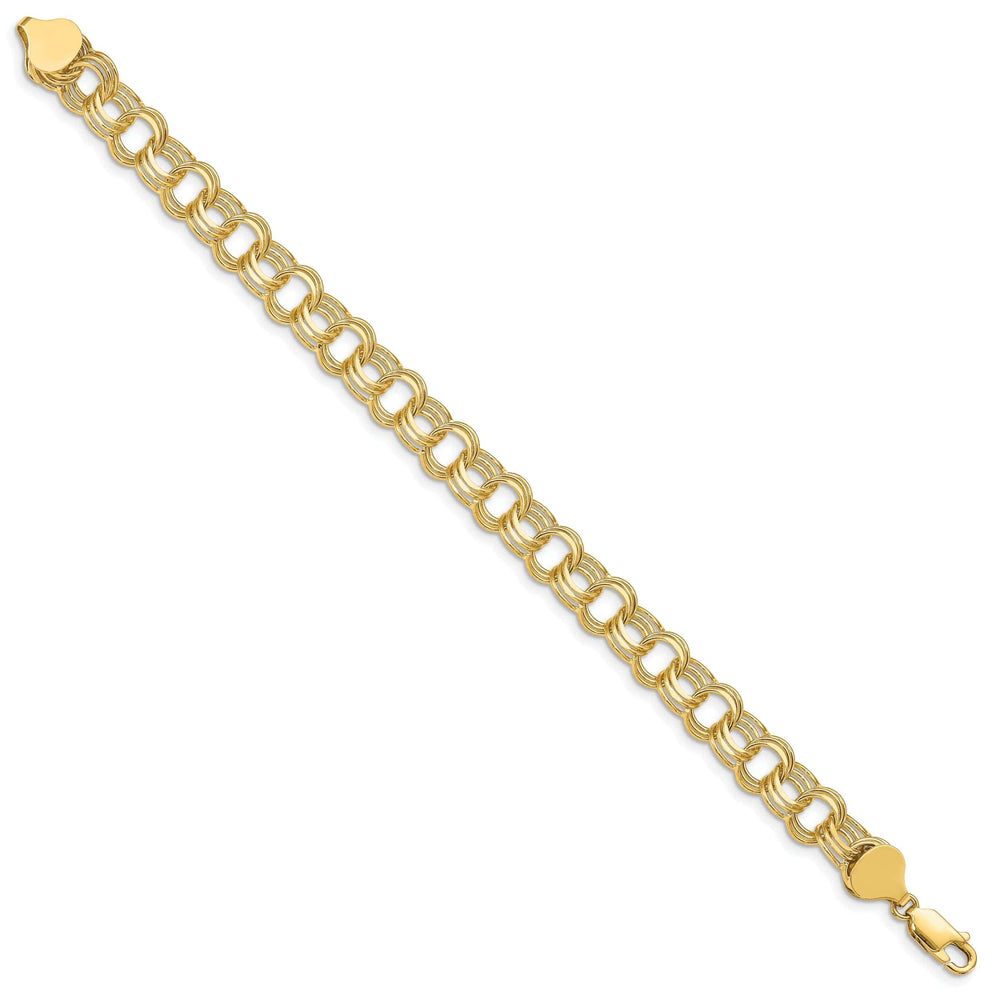 Lovely Rita's Bracelets 14k Yellow Gold Triple Link Charm Bracelet