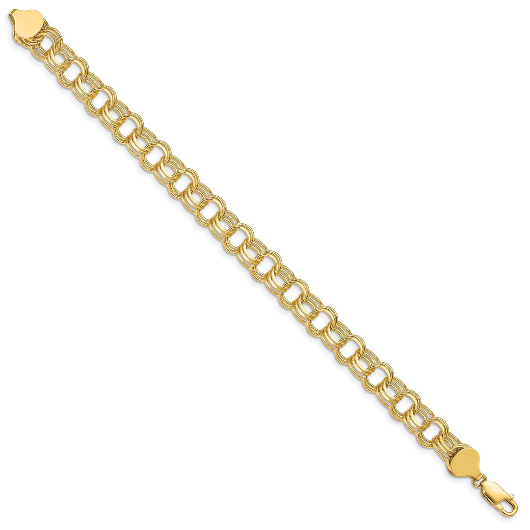 Lovely Rita's Bracelets 14k Yellow Gold Triple Link Charm Bracelet