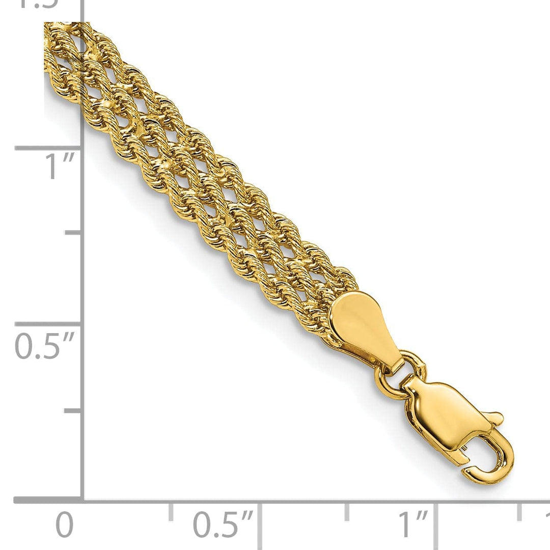 Lovely Rita's Bracelets 14k Yellow Gold Triple Strand Rope Bracelet