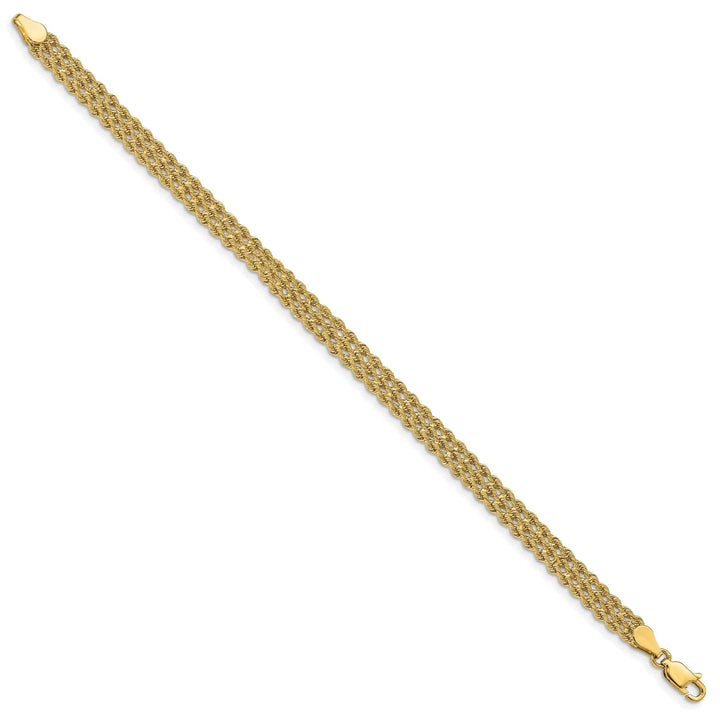 Lovely Rita's Bracelets 14k Yellow Gold Triple Strand Rope Bracelet