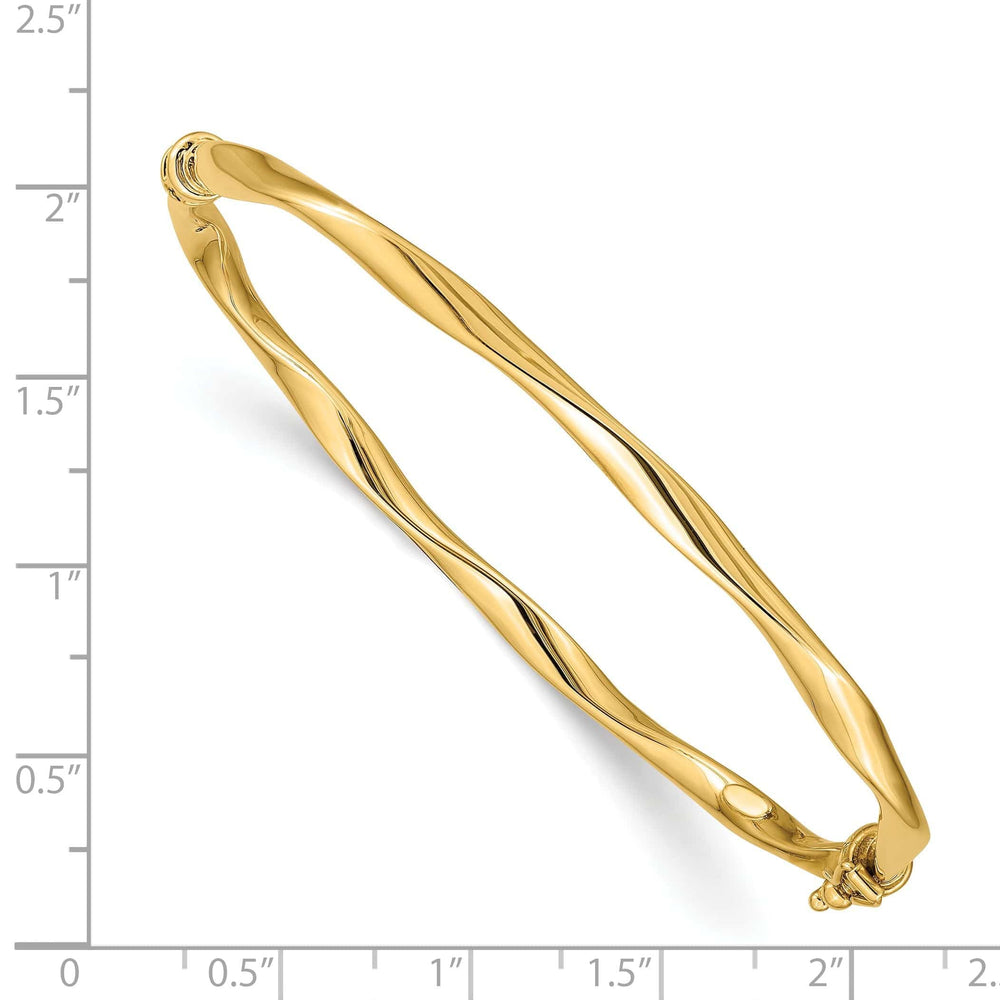 Lovely Rita's Bracelets 14k Yellow Gold Twisted Tube Hinged Bangle