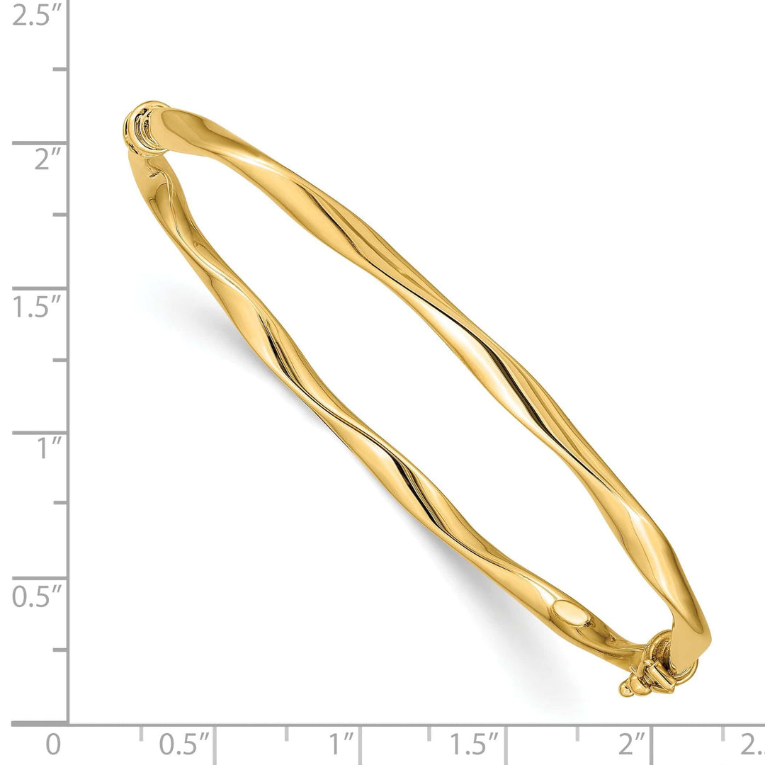 Lovely Rita's Bracelets 14k Yellow Gold Twisted Tube Hinged Bangle