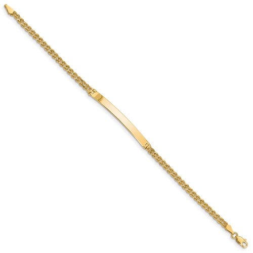 Lovely Rita's Bracelets 14k Yellow Gold Two Strand Solid Rope I.D Bracelet