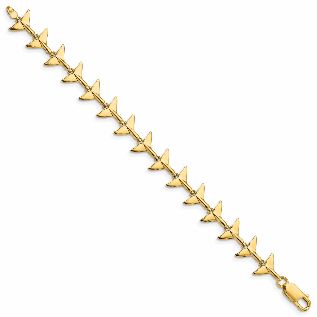 Lovely Rita's Bracelets 14k Yellow Gold Whale Tail Bracelet, 7-inch, 11.74 Wide