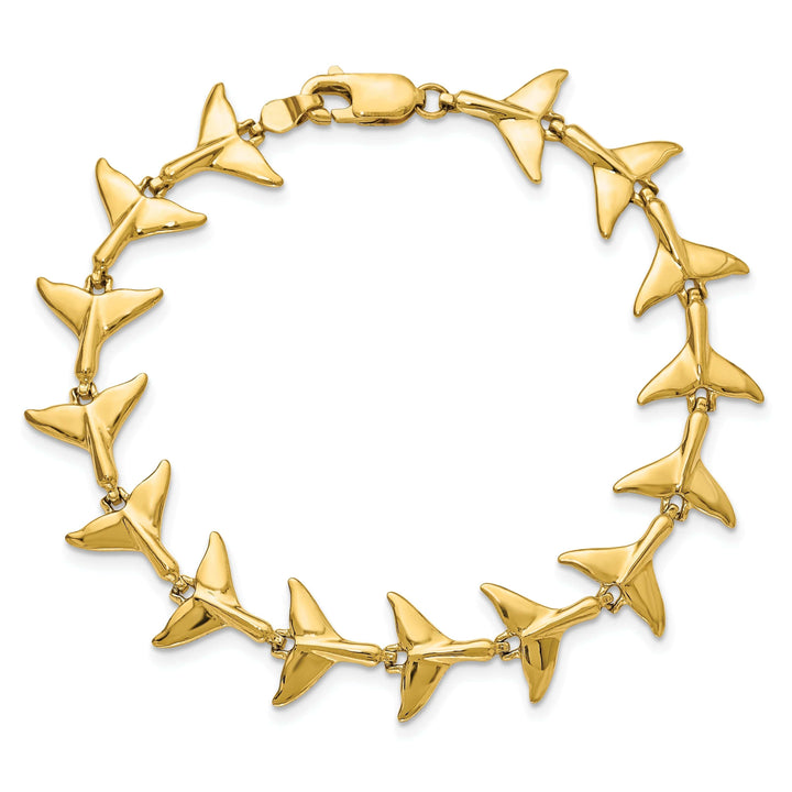 Lovely Rita's Bracelets 14k Yellow Gold Whale Tail Bracelet, 7-inch, 11.74 Wide