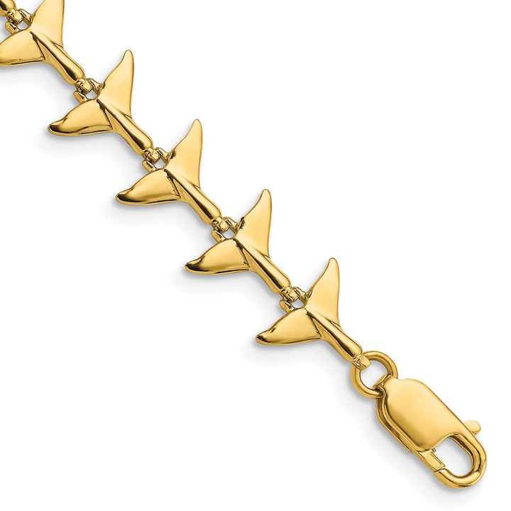 Lovely Rita's Bracelets 14k Yellow Gold Whale Tail Bracelet, 7-inch, 11.74 Wide