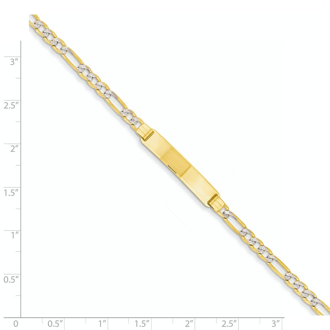 Lovely Rita's Bracelets 14k Yellow Rhodium Pave Figaro ID Bracelet