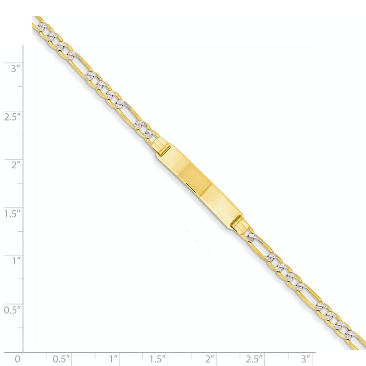 Lovely Rita's Bracelets 14k Yellow Rhodium Pave Figaro ID Bracelet
