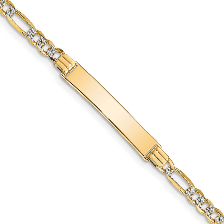 Lovely Rita's Bracelets 14k Yellow Rhodium Pave Figaro ID Bracelet