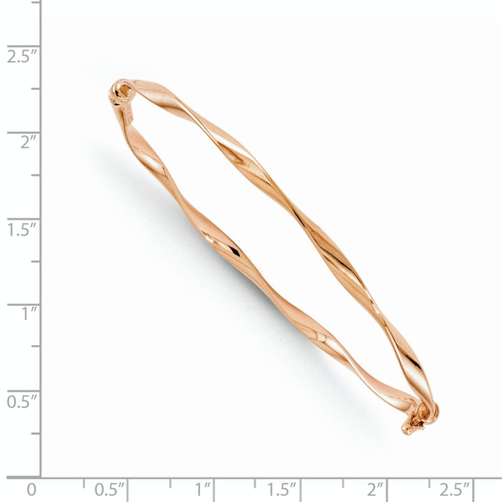 Lovely Rita's Bracelets 14kt Rose Gold Polished Twisted Hinged Bangle