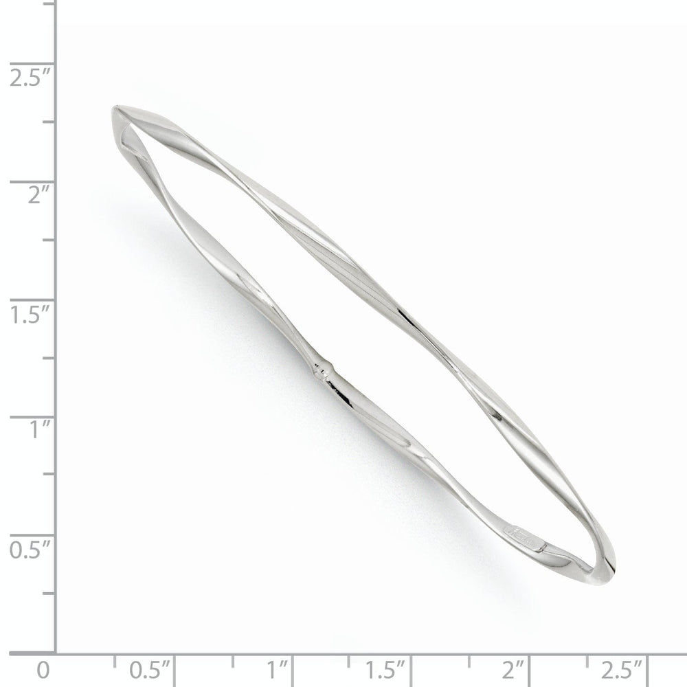 Lovely Rita's Bracelets 14kt White Gold Polished Twisted Slip On Bangle