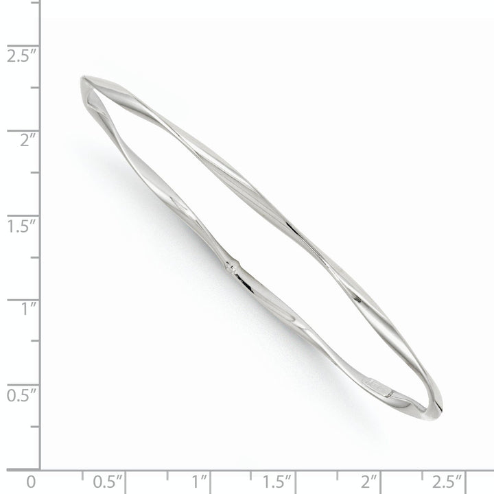 Lovely Rita's Bracelets 14kt White Gold Polished Twisted Slip On Bangle