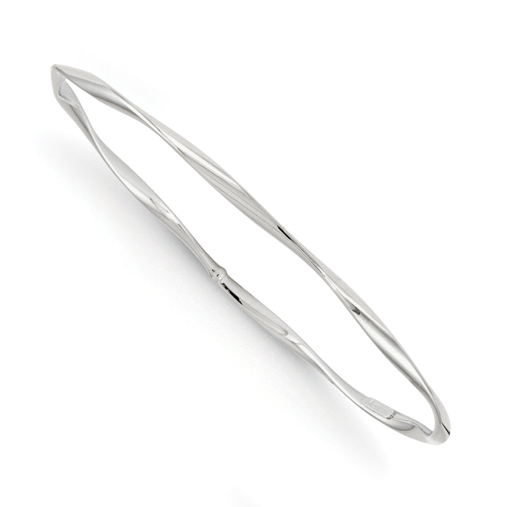 Lovely Rita's Bracelets 14kt White Gold Polished Twisted Slip On Bangle