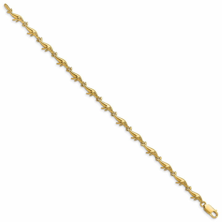 Lovely Rita's Bracelets 1k Yellow Gold Whale Bracelet-7.25-Inch, 4.9-MM Wide
