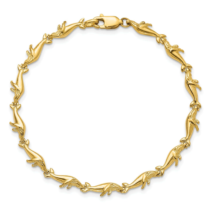 Lovely Rita's Bracelets 1k Yellow Gold Whale Bracelet-7.25-Inch, 4.9-MM Wide