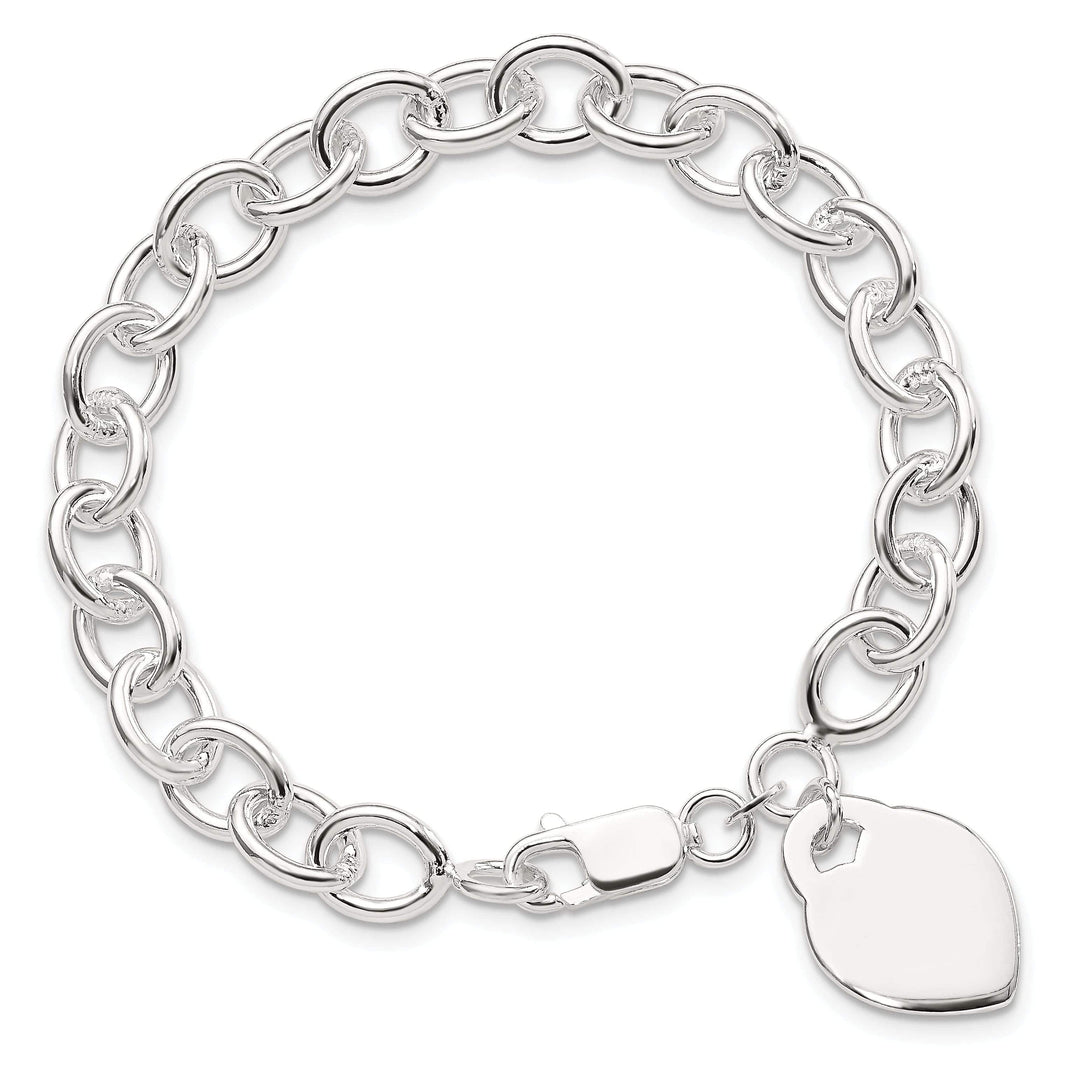 Lovely Rita's Bracelets 925 Sterling Silver Heart Charm 7.25-inch Bracelet