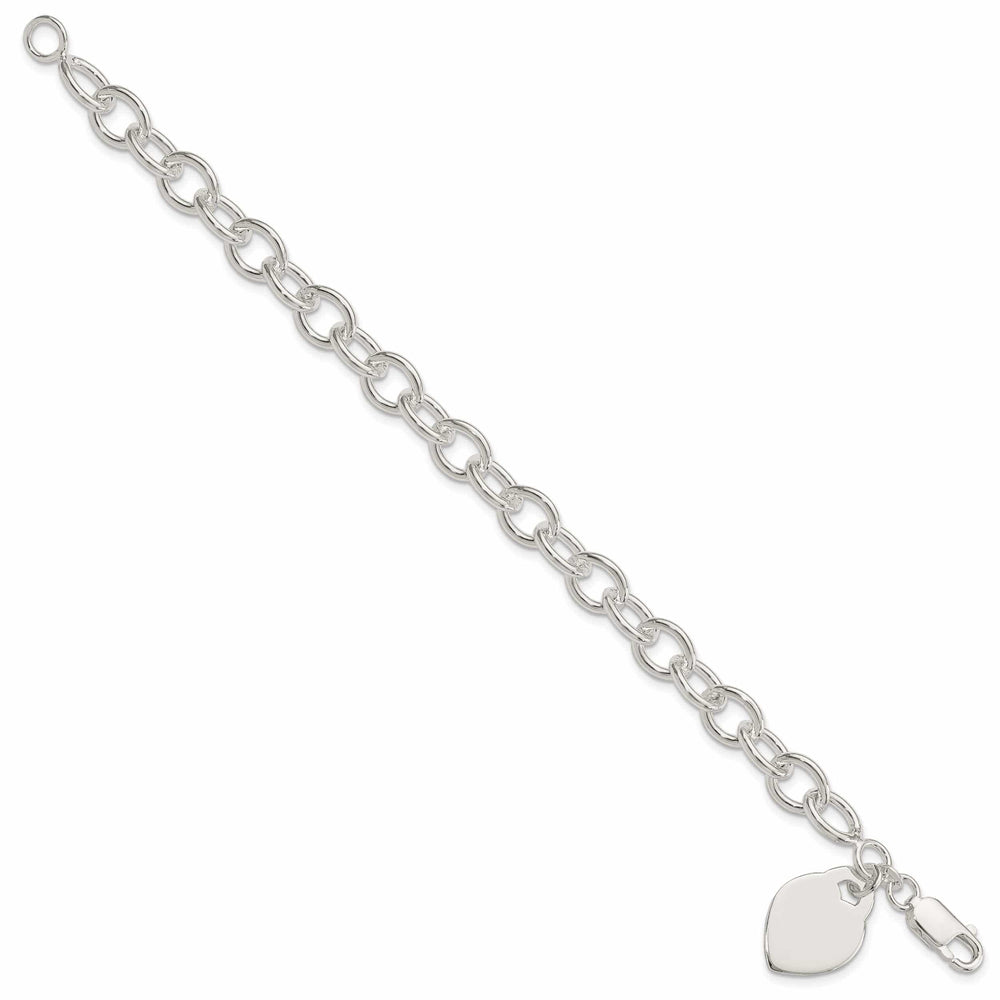 Lovely Rita's Bracelets 925 Sterling Silver Heart Charm 7.25-inch Bracelet