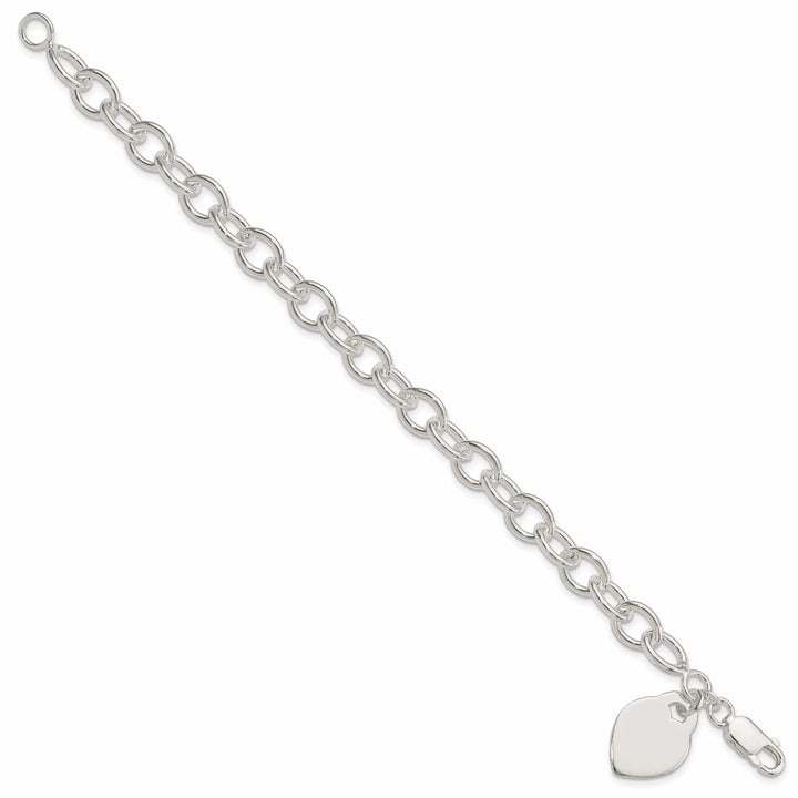 Lovely Rita's Bracelets 925 Sterling Silver Heart Charm 7.25-inch Bracelet