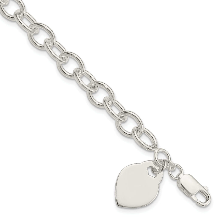 Lovely Rita's Bracelets 925 Sterling Silver Heart Charm 7.25-inch Bracelet