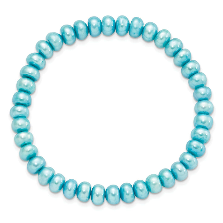 Lovely Rita's Bracelets Fresh Water 6-7mm Teal Pearl Stretch Bracelet