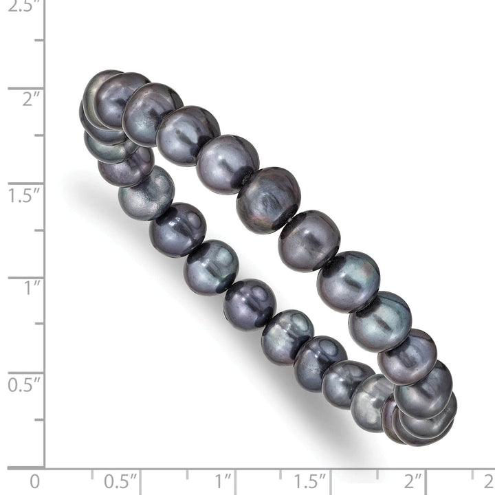 Lovely Rita's Bracelets Fresh Water Black 8-8.5m Pearl Stretch Bracelet
