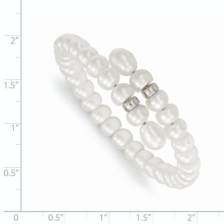 Lovely Rita's Bracelets Fresh Water Button Rice Pearl Flexible Bracelet