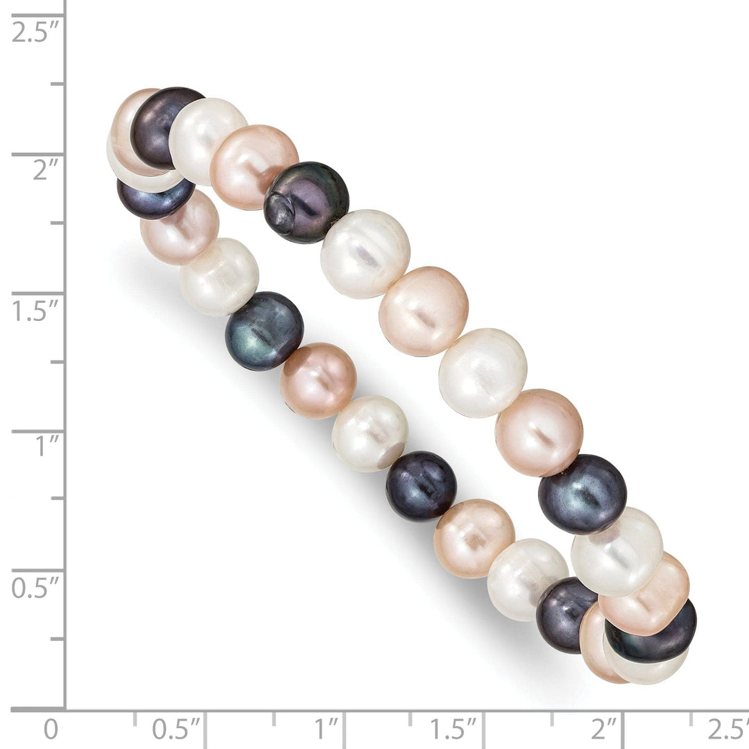 Lovely Rita's Bracelets Fresh Water White Peach Black Pearl Bracelet