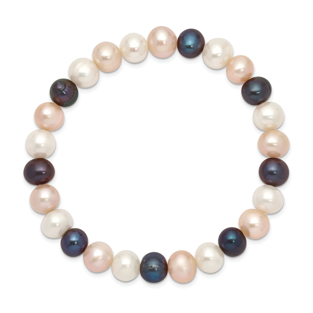 Lovely Rita's Bracelets Fresh Water White Peach Black Pearl Bracelet