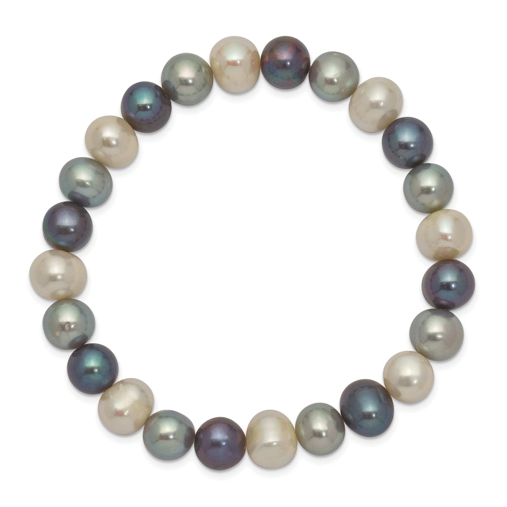Lovely Rita's Bracelets Fresh Water White Platinum Black Pearl Bracelet