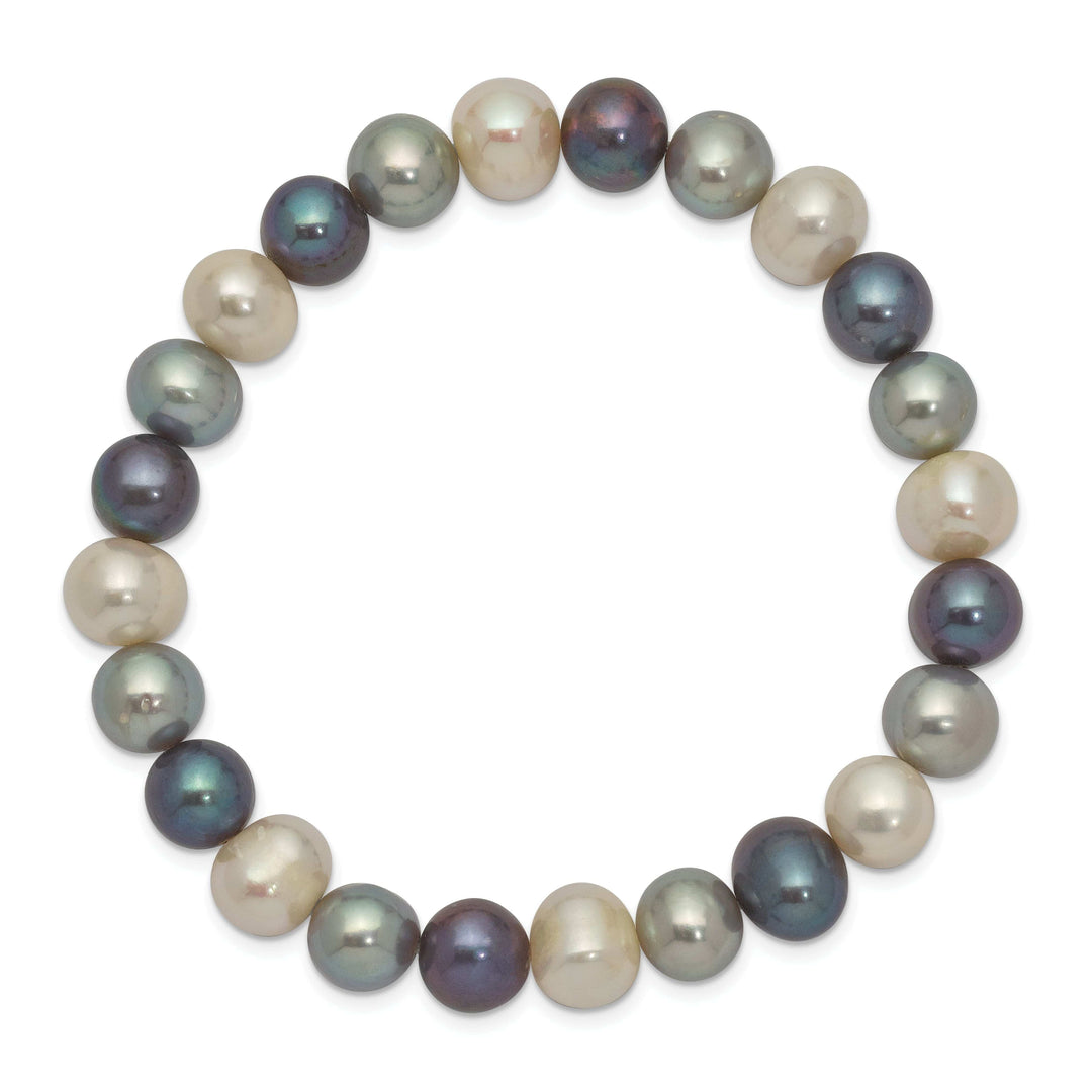 Lovely Rita's Bracelets Fresh Water White Platinum Black Pearl Bracelet