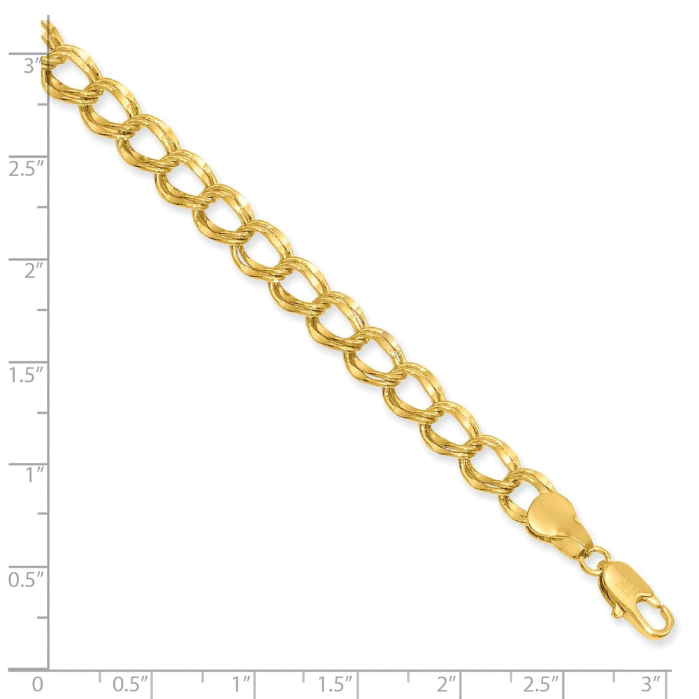 Lovely Rita's Bracelets Gold Plated 6.5MM Double Link Charm Bracelet