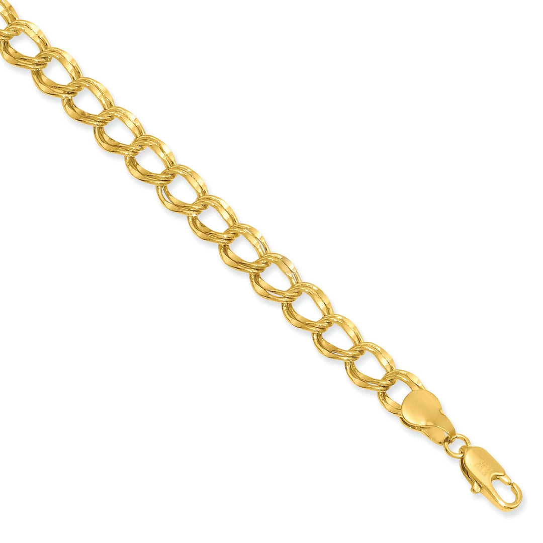 Lovely Rita's Bracelets Gold Plated 6.5MM Double Link Charm Bracelet