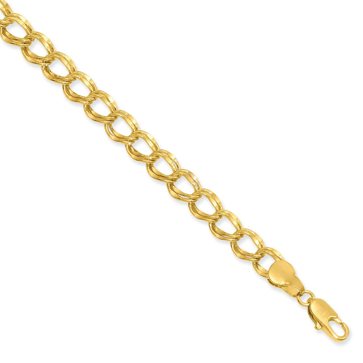 Lovely Rita's Bracelets Gold Plated 6.5MM Double Link Charm Bracelet