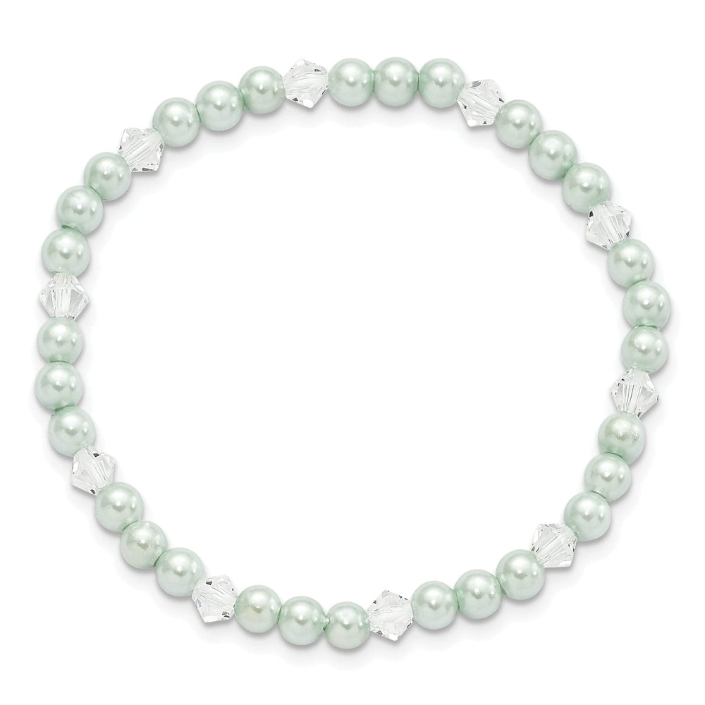 Lovely Rita's Bracelets Green Shell Pearl Swarovski Child Bracelet