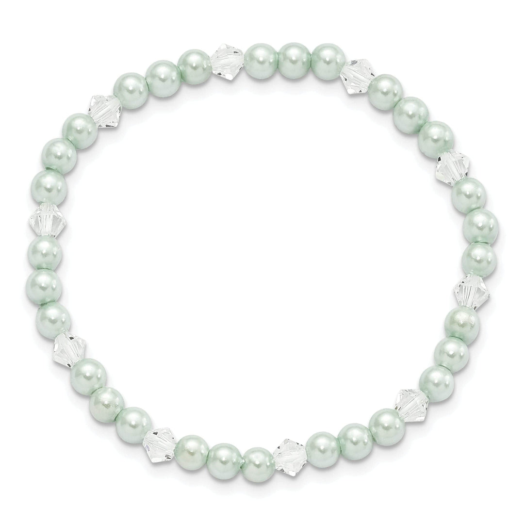 Lovely Rita's Bracelets Green Shell Pearl Swarovski Child Bracelet