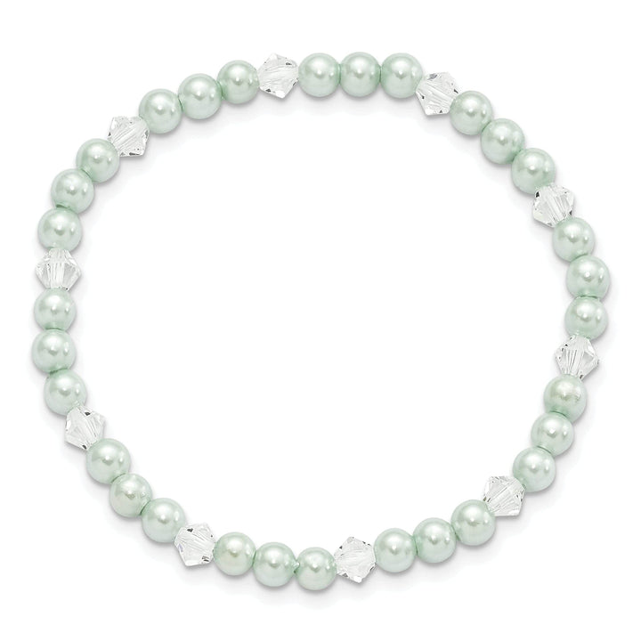 Lovely Rita's Bracelets Green Shell Pearl Swarovski Child Bracelet