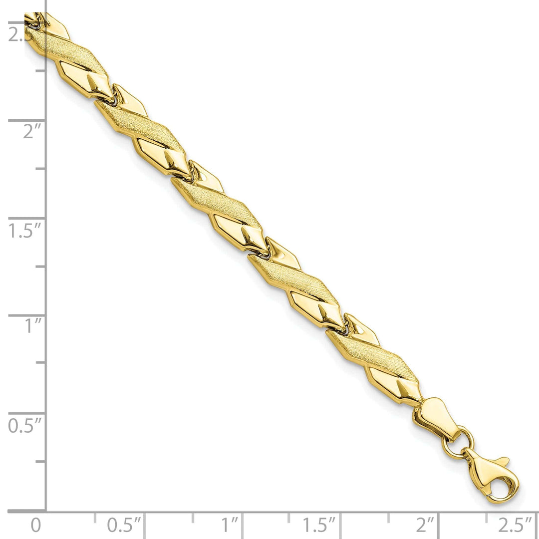 Lovely Rita's Bracelets Leslie 10k Yellow Gold Polish Brushed Bracelet