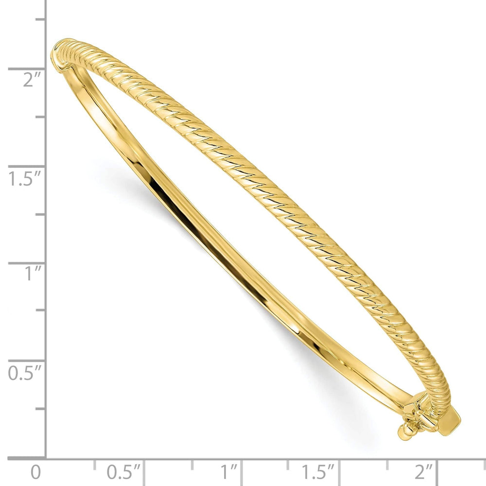 Lovely Rita's Bracelets Leslie 10k Yellow Gold Polished Textured Bangle