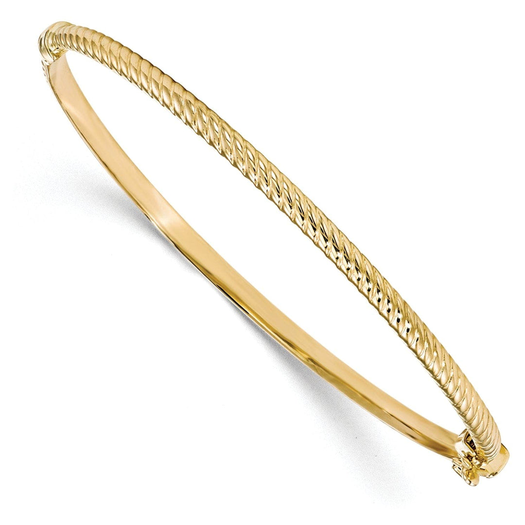 Lovely Rita's Bracelets Leslie 10k Yellow Gold Polished Textured Bangle
