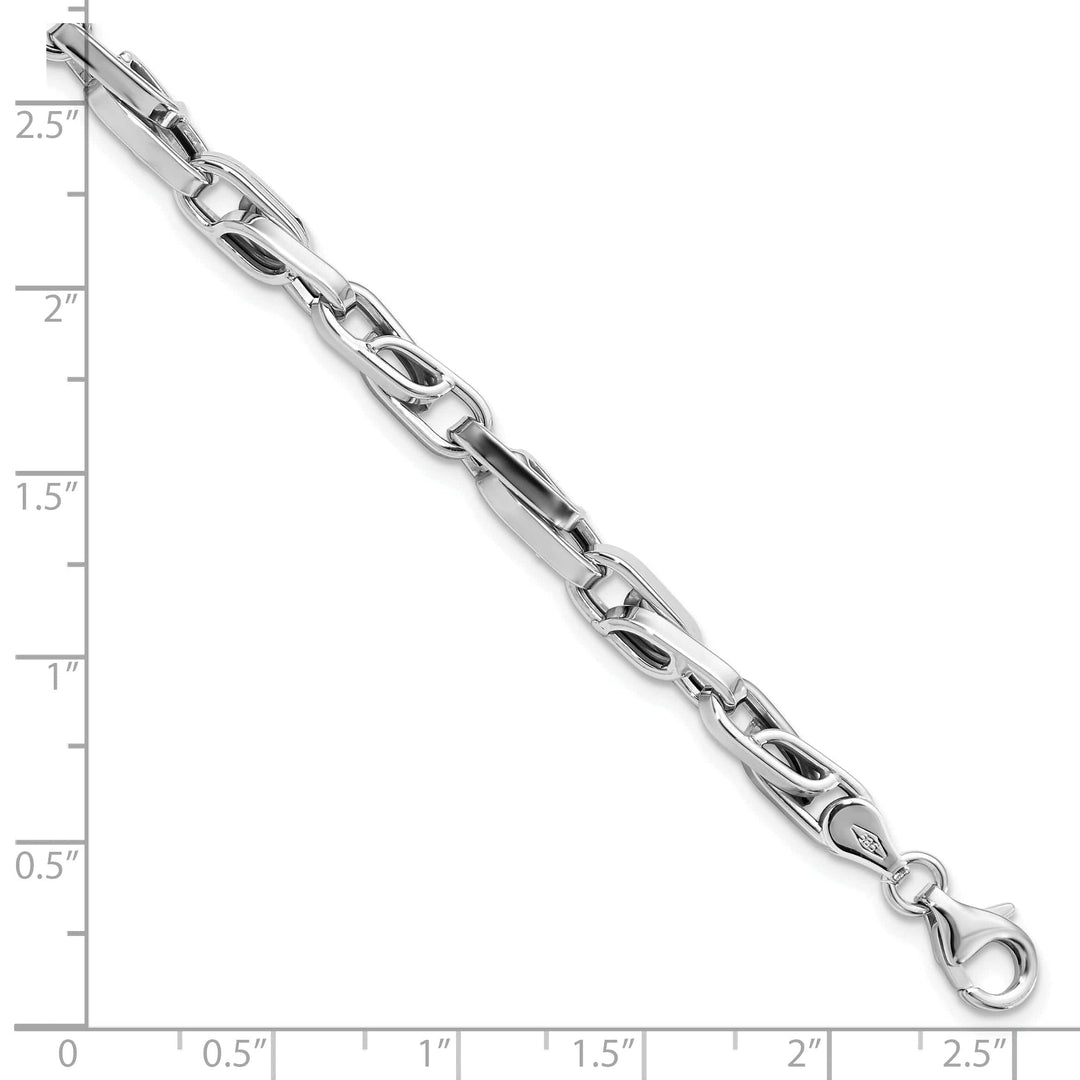Lovely Rita's Bracelets Leslie 14k White Gold Polish Fancy Link Bracelet