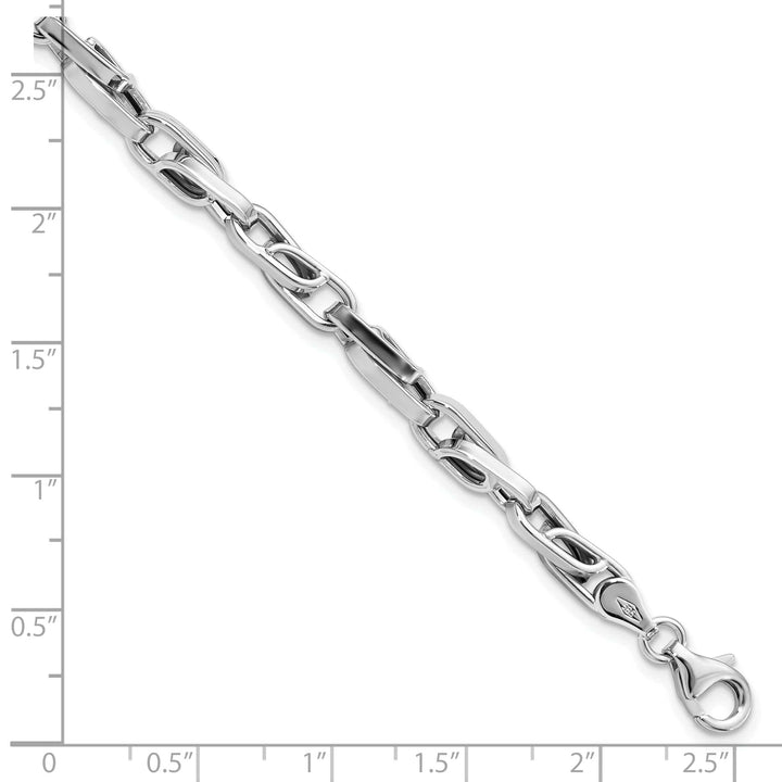 Lovely Rita's Bracelets Leslie 14k White Gold Polish Fancy Link Bracelet