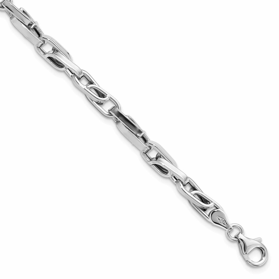 Lovely Rita's Bracelets Leslie 14k White Gold Polish Fancy Link Bracelet