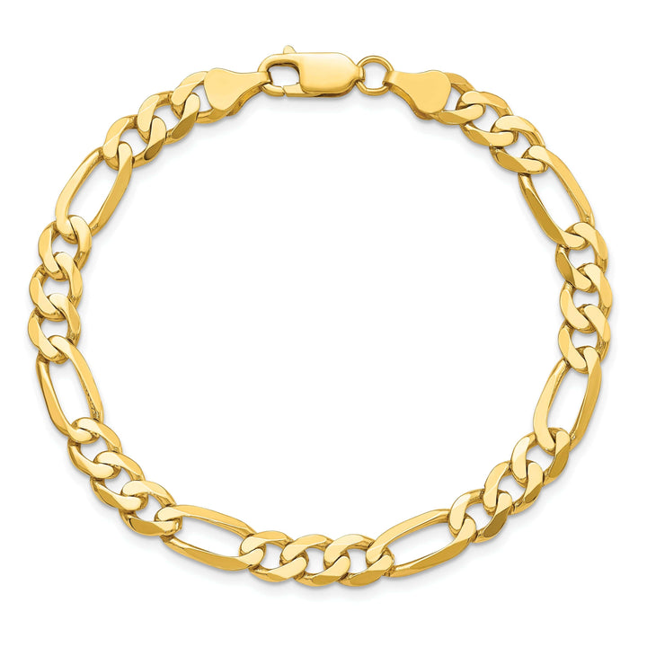 Lovely Rita's Bracelets Leslie 14k Yellow Gold 7.0mm Flat Figaro Bracelet