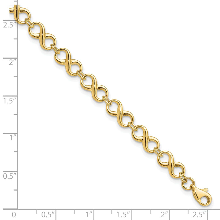 Lovely Rita's Bracelets Leslie 14k Yellow Gold Polish Infinity Bracelet
