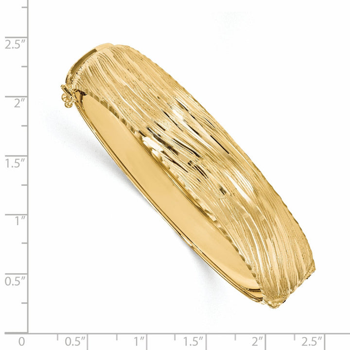 Lovely Rita's Bracelets Leslie 14k Yellow Gold Polished Textured Bangle